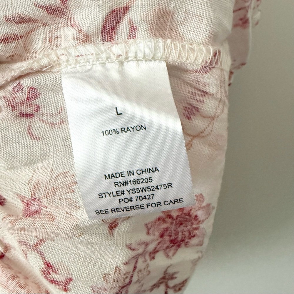 NWT‎ Lucky Brand Floral Pink Dress L - Picture 5 of 5